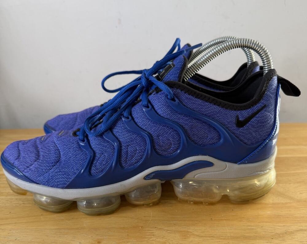 Nike Air Vapormax Plus Wolf Gray Royal Blue Sneakers, Size 11 924453-404